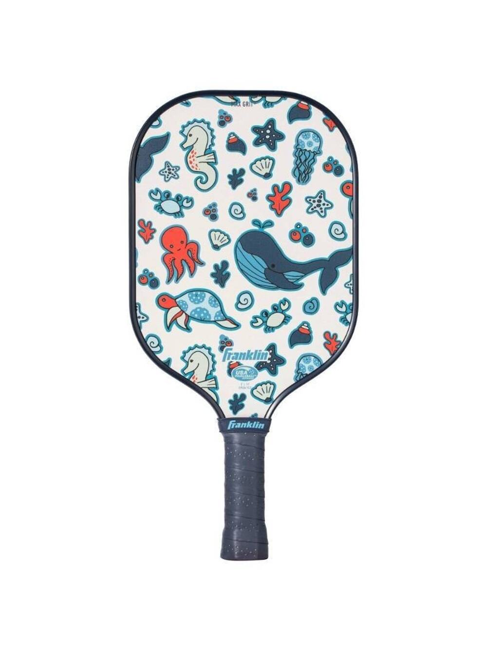 Franklin Sports Youth Paddle, Sea Creature Graphic Fiberglass Pickleball Racquet